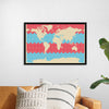 "Blue and Pink World Map"