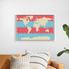 "Blue and Pink World Map"