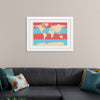 "Blue and Pink World Map"