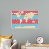 "Blue and Pink World Map"