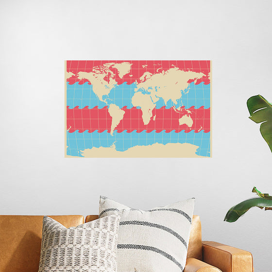 "Blue and Pink World Map"