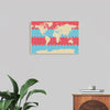 "Blue and Pink World Map"