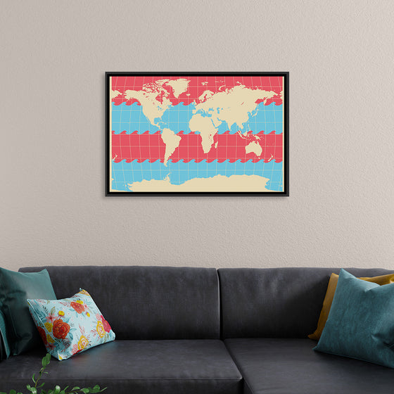 "Blue and Pink World Map"