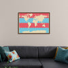 "Blue and Pink World Map"