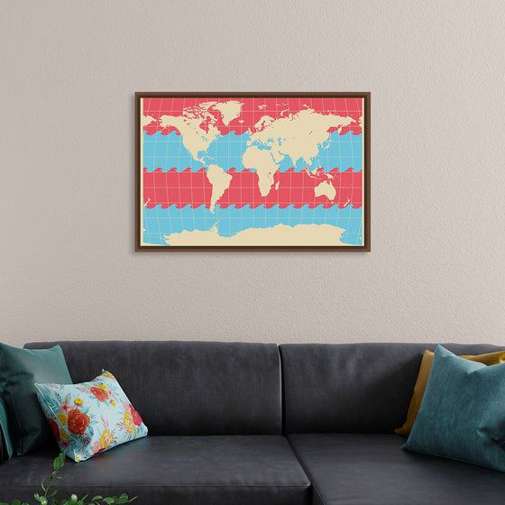 "Blue and Pink World Map"