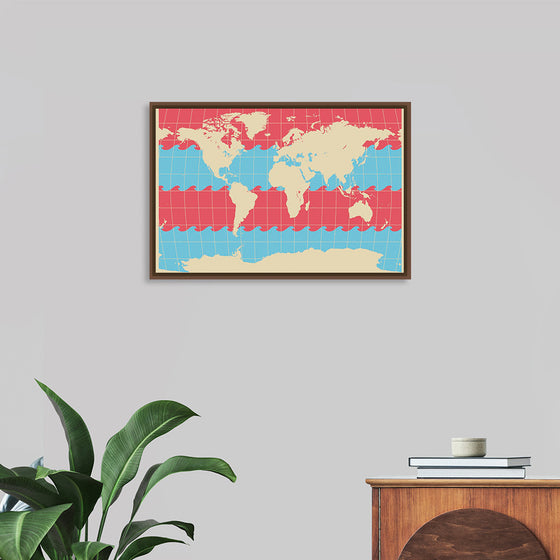 "Blue and Pink World Map"