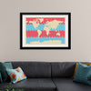 "Blue and Pink World Map"