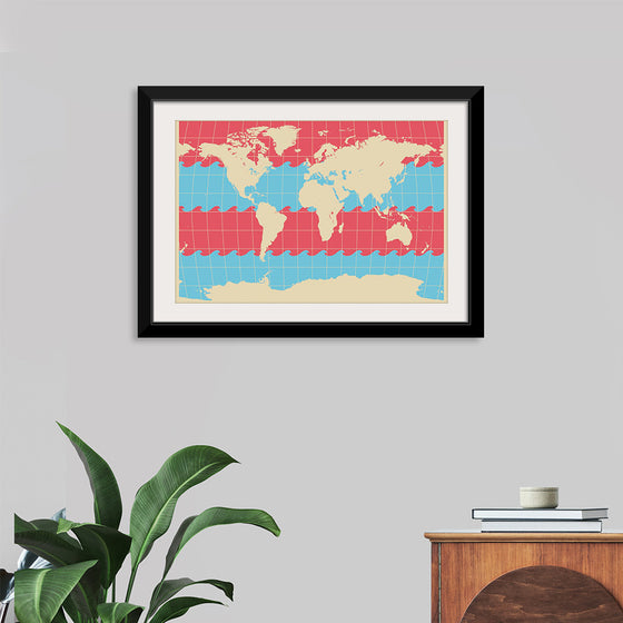 "Blue and Pink World Map"