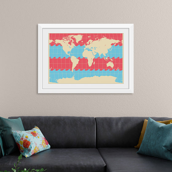 "Blue and Pink World Map"