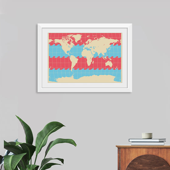 "Blue and Pink World Map"