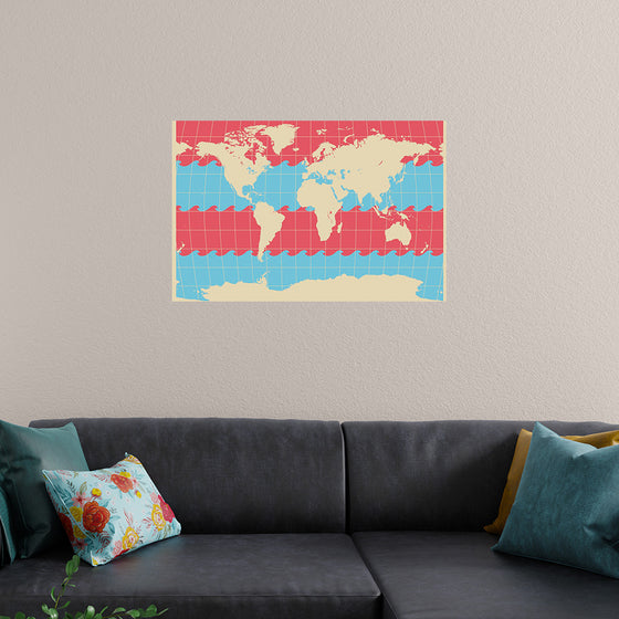 "Blue and Pink World Map"