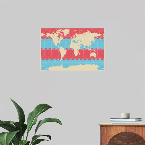 "Blue and Pink World Map"