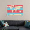 "Blue and Pink World Map"