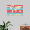 "Blue and Pink World Map"