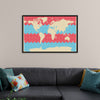 "Blue and Pink World Map"