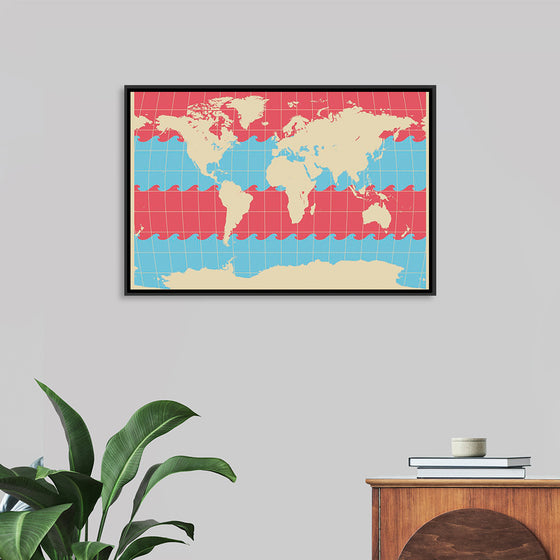 "Blue and Pink World Map"