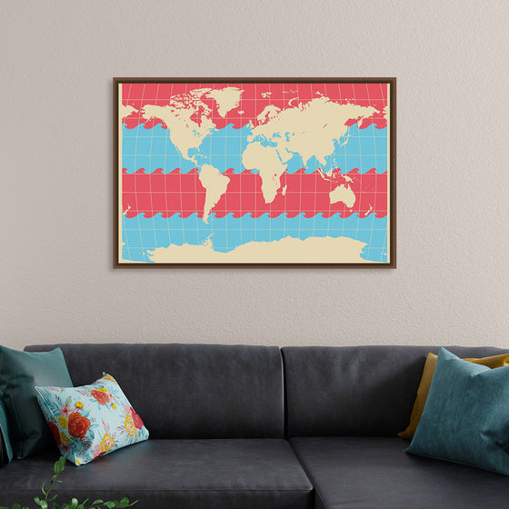 "Blue and Pink World Map"