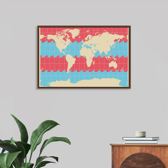 "Blue and Pink World Map"