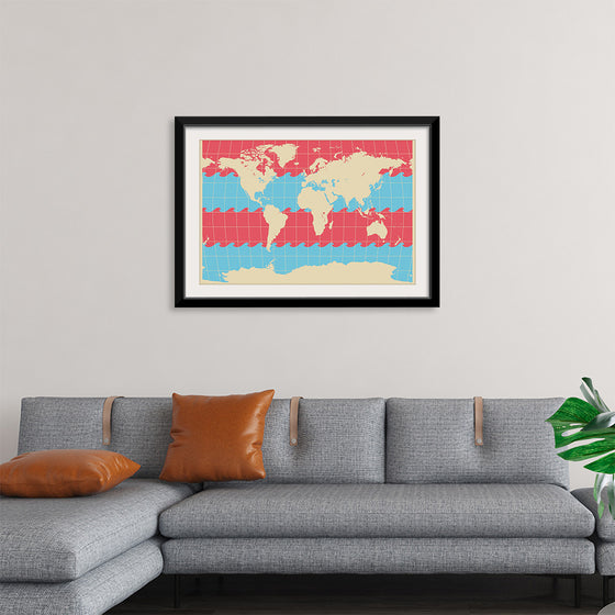 "Blue and Pink World Map"