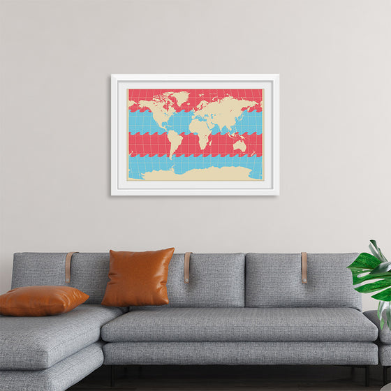 "Blue and Pink World Map"