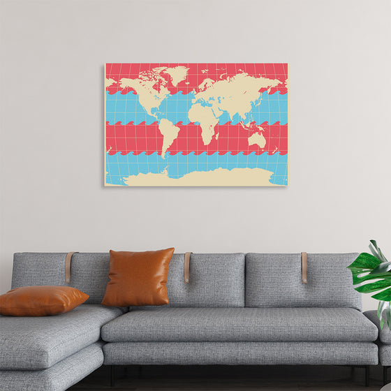 "Blue and Pink World Map"