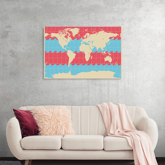 "Blue and Pink World Map"