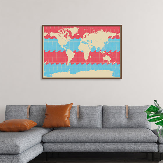 "Blue and Pink World Map"