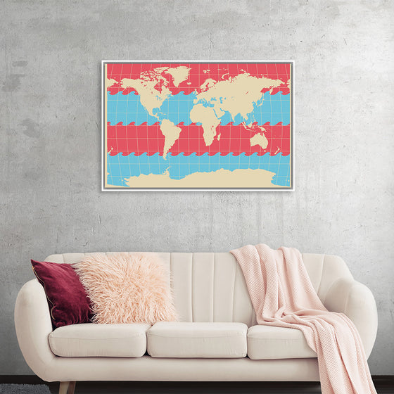 "Blue and Pink World Map"