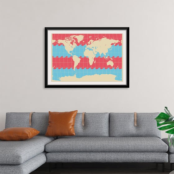 "Blue and Pink World Map"