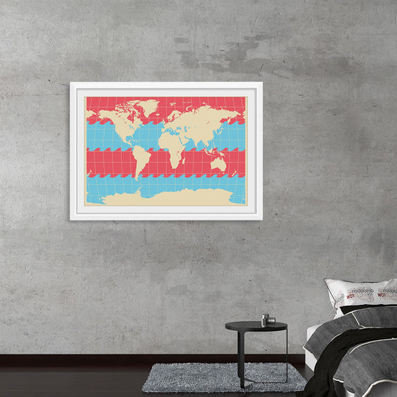 "Blue and Pink World Map"