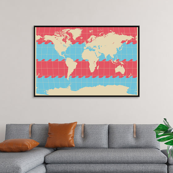 "Blue and Pink World Map"