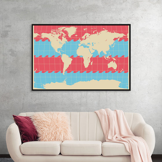 "Blue and Pink World Map"