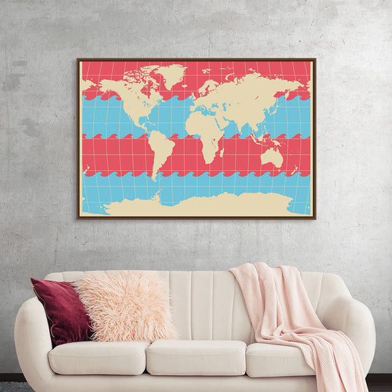 "Blue and Pink World Map"