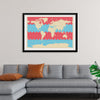 "Blue and Pink World Map"