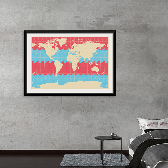 "Blue and Pink World Map"