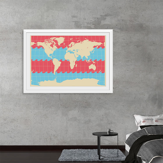 "Blue and Pink World Map"