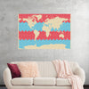 "Blue and Pink World Map"