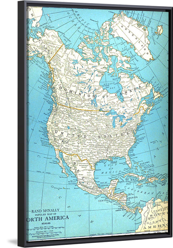 "Popular Map of North America", Rand McNally