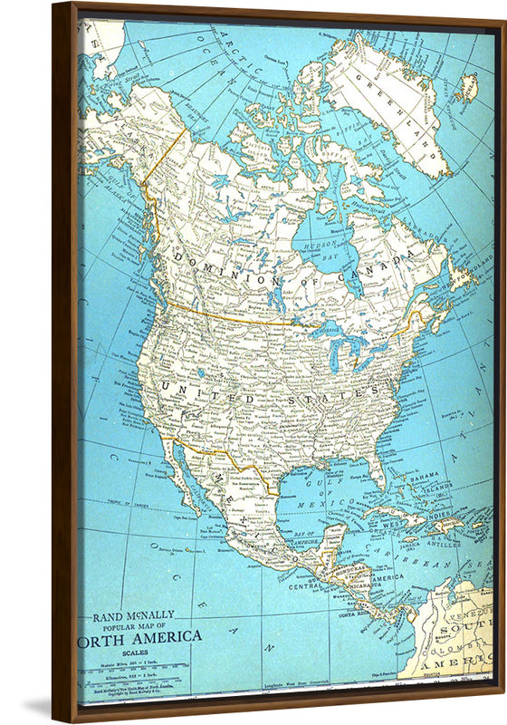 "Popular Map of North America", Rand McNally