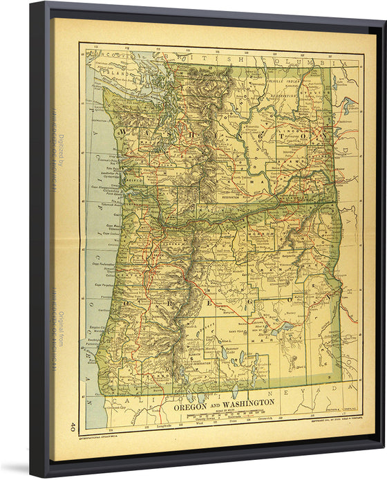 "Map of Oregon and Washington", Dodd, Mead and Company