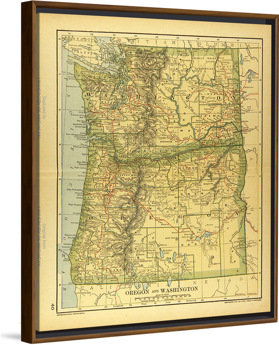 "Map of Oregon and Washington", Dodd, Mead and Company