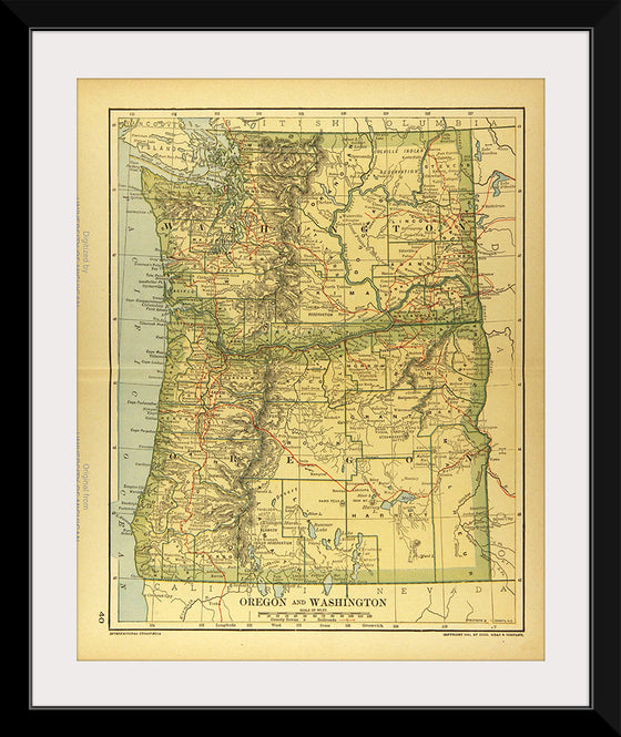 "Map of Oregon and Washington", Dodd, Mead and Company