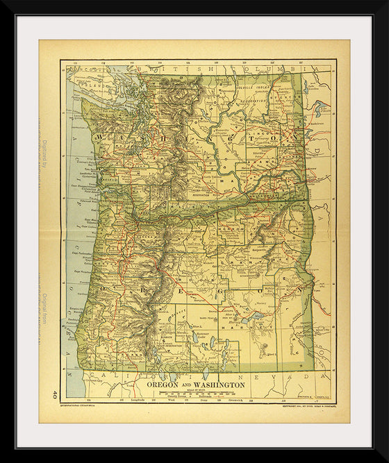 "Map of Oregon and Washington", Dodd, Mead and Company