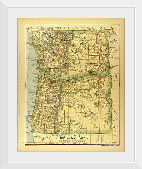 "Map of Oregon and Washington", Dodd, Mead and Company