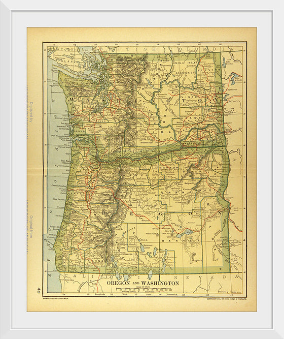 "Map of Oregon and Washington", Dodd, Mead and Company