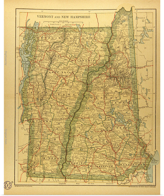 "Map of New Hampshire and Vermont", Dodd, Mead and Company