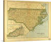 Immerse yourself in the intricate details and rich history encapsulated in this exquisite print of an antique map of North Carolina. Every line, contour, and color tells a story of a time long past, yet intimately connected to the present. This artwork is not just a piece of decoration but a journey through time, an exploration of geography, and a celebration of the enduring spirit of North Carolina.