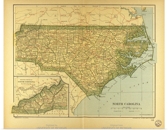 "Map of North Carolina", Dodd, Mead and Company