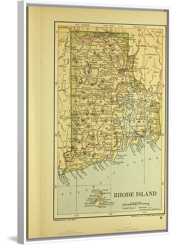 "Map of Rhode Island", Dodd, Mead and Company