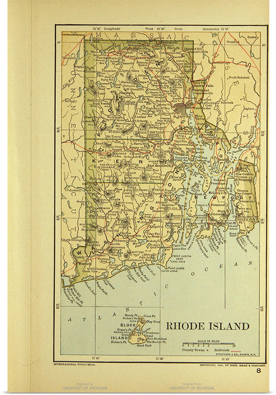 "Map of Rhode Island", Dodd, Mead and Company